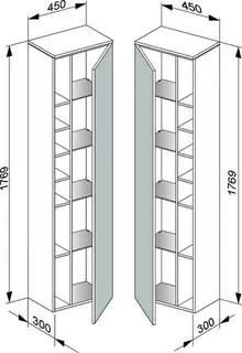 Keuco Hochschrank Edition 400 31735, Anschl. re.,anthrazit/anthrazit – Bild 2