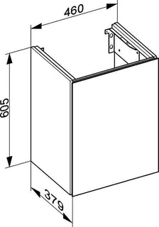 Keuco WUB X-Line 33122, 1-trg. Anschl. li. 460x605x380mm vulk. – Bild 2