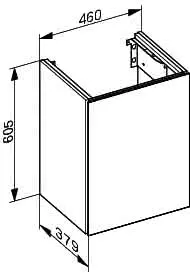 Keuco WTU X-Line 33122, 1-trg.,Anschl.,li., anthrazit/Glas anthrazit, 460x605x380mm – Bild 2