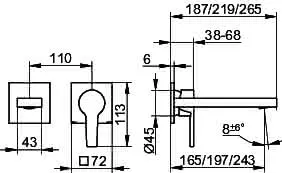 Keuco EHM-Waschtisch-Mischer Edition 11 51116, UP, Ausladung 165 mm, verchromt – Bild 2