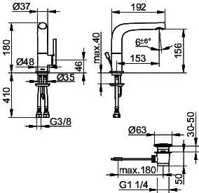 Keuco EHM-Waschtisch-Mischer 150 Edition 400 51505, schwenkbar, mit Ablaufgrt., Nickel geb. – Bild 2