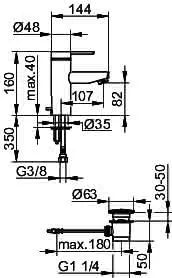 Keuco EHM-Waschtisch-Mischer Plan blue 53902, mit Ablaufgarnitur, Alu-finish – Bild 2