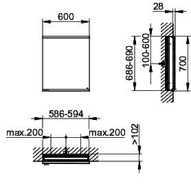 Keuco Royal Modular 2.0 SPS, bel. 80011, Einb,1Steckd,sb-elox,600x700x120mm – Bild 2