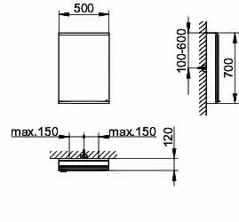 Keuco Royal Modular 2.0 SPS, bel. 80011, Vorb,oSteckd,sb-elox,500x700x120mm – Bild 3
