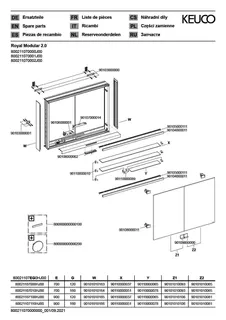 Keuco Royal Modular 2.0 SPS, bel. 80021, Vorb,2Steckd,sb-elox,700x700x160mm – Bild 3