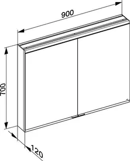 Keuco Royal Modular 2.0 SPS, bel. 80021, Vorb,1Steckd/USB,sb-elox,900x700x120mm – Bild 3