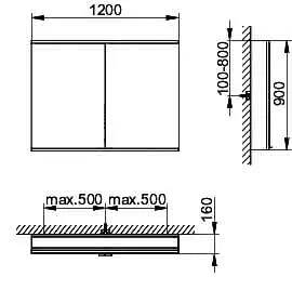 Keuco Royal Modular 2.0 SPS, bel. 80021, Vorb,2Steckd,sb-elox,1200x900x160mm – Bild 2