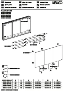 Keuco Royal Modular 2.0 SPS, unbel. 80030, Einb,2Steckd,sb-elox,1400x700x120mm – Bild 3
