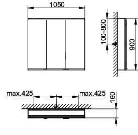 Keuco Royal Modular 2.0 SPS, bel. 80031, Vorb,1Steckd/USB,sb-elox,1050x900x160mm – Bild 2