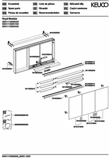 Keuco Royal Modular 2.0 SPS, bel. 80031, Vorb,2Steckd,sb-elox,1200x700x120mm – Bild 3
