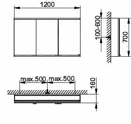 Keuco Royal Modular 2.0 SPS, bel. 80031, Vorb,2Steckd,sb-elox,1200x700x160mm – Bild 2