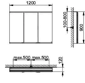 Keuco Royal Modular 2.0 SPS, bel. 80031, Vorb,2Steckd,sb-elox,1200x900x120mm – Bild 2