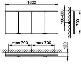 Keuco Royal Modular 2.0 SPS, DALI 80042, Vorb,oSteckd,sb-elox,1600x700x120mm – Bild 2