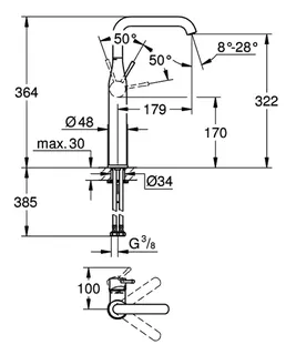 GROHE EH-Waschtisch-Batterie Essence 24170_1 für freis. Waschschüsseln hard graphite geb. – Bild 5