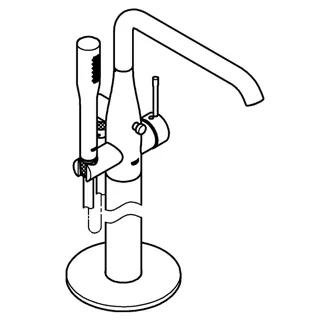 GROHE EH-Wannenbatterie Essence 25248_1 Bodenmontage FMS chrom – Bild 4