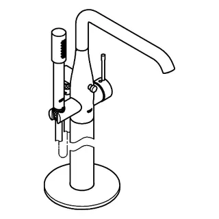 GROHE EH-Wannenbatterie Essence 25248_1 Bodenmontage FMS hard graphite – Bild 3