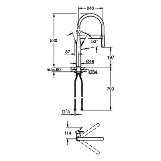 GROHE EH-Spültischbatterie Essence 30503 ausziehbare Profibrause chrom – Bild 5
