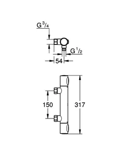 GROHE THM-Brausebatterie Grohtherm 500 34794 Wandmont. ohne S-Anschlüsse chrom – Bild 5