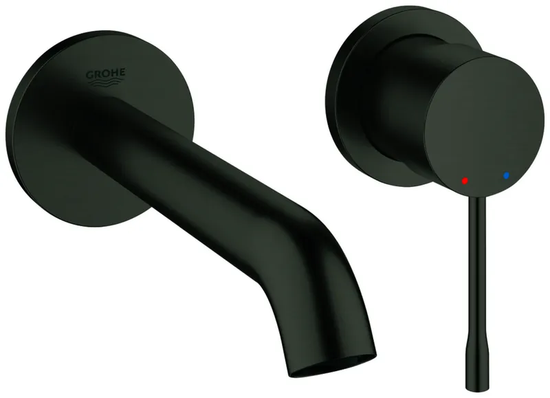 GROHE 2-L-Waschtisch-Wandbatt. Essence 29192_1 FMS Ausladung 183mm hard graphite geb.