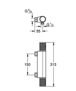GROHE THM-Brausebatterie Grohtherm 1000 Performance 34828 ohne Anschlüsse chrom – Bild 5
