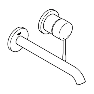 GROHE 2-Loch-Waschtisch-Wandbatterie Essence 29193_1 FMS Ausladung 230mm chrom – Bild 3
