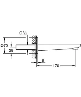 GROHE Wanneneinlauf Lineare 13383_1 Wandmontage hard graphite gebürstet – Bild 5
