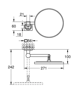 GROHE Kosmetikspiegel Allure 40967_1 Wandmontage warm sunset gebürstet – Bild 5