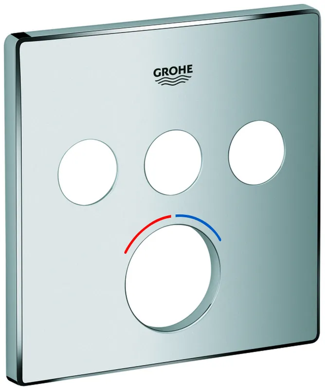 GROHE Rosette 46996 eckig für Mischer mit 3 Absperrventilen chrom