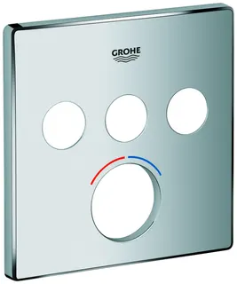 GROHE Rosette 46996 eckig für Mischer mit 3 Absperrventilen chrom