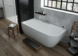 Hoesch Badewanne iSensi Eck 1800x800 links Monolith, ang. Sch. Weiß – Bild 2