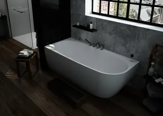 Hoesch Badewanne iSensi Eck 1900x900 li.Bef. Monolith, ang. Sch. Weiß – Bild 2