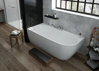 Hoesch Badewanne iSensi Eck 1700x750 Monolith li. mit Überlaufbefüllung chrom, ang. Sch. – Bild 2