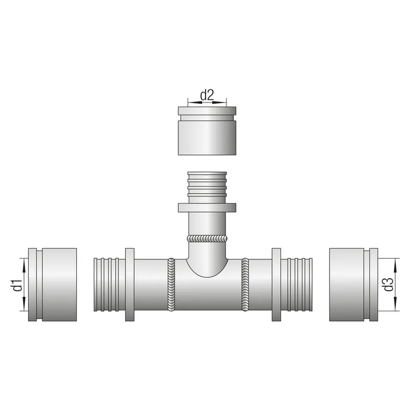 REHAU T-Stück, SDR 11 Stahl 50 - 40 - 40