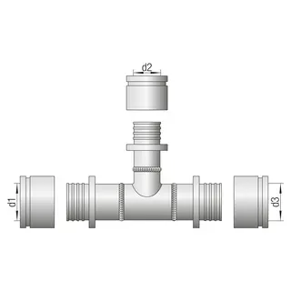 REHAU T-Stück, SDR 11 Stahl 50 - 40 - 40