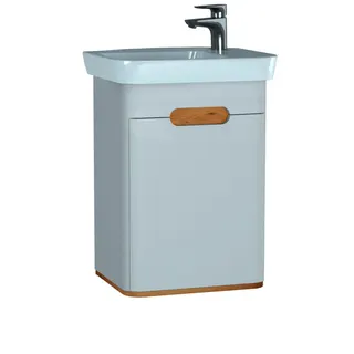 VitrA Set HWB + Unterschrank Sento 500 mm LED-Bel. 1 Tür Türanschlag re. Weiß Matt