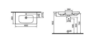 VitrA Möbelwaschtisch S20 850 x 460 mm mit Hahnloch mit Überlaufloch Weiß HGL – Bild 2