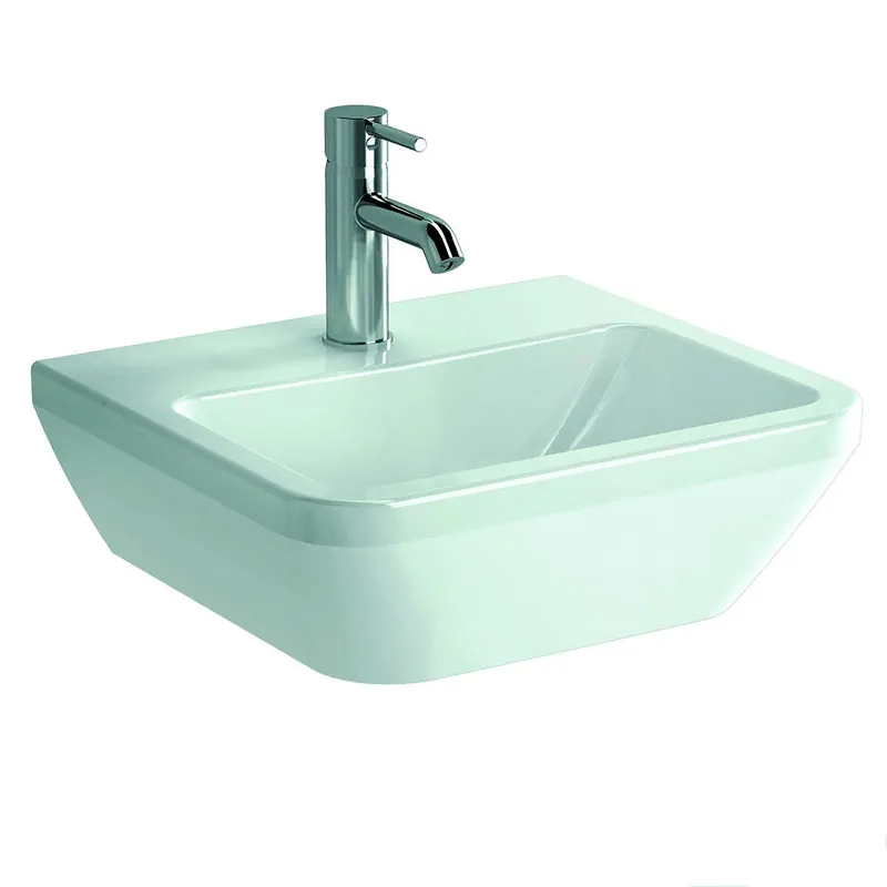 VitrA Handwaschbecken Integra 450 x 400 mm eckig Hahnloch Weiß Hochglanz