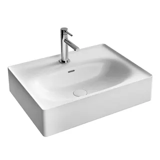 VitrA Aufsatzwaschtisch Equal 600 x 450 mm geschlif. Hahnloch Überlauf. Weiß HG VC