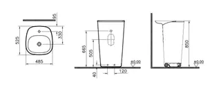 Monoblock-Waschtisch Plural h: 850 mm Hahnloch Weiß Hochglanz VitrA Clean – Bild 2