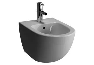 VT Wand-Bidet Sento 365 x 540 mm V-Fit Hahnloch Überlaufloch Weiß Hochglanz