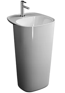 Monoblock-Waschtisch Plural h: 850 mm Hahnloch Weiß Hochglanz VitrA Clean