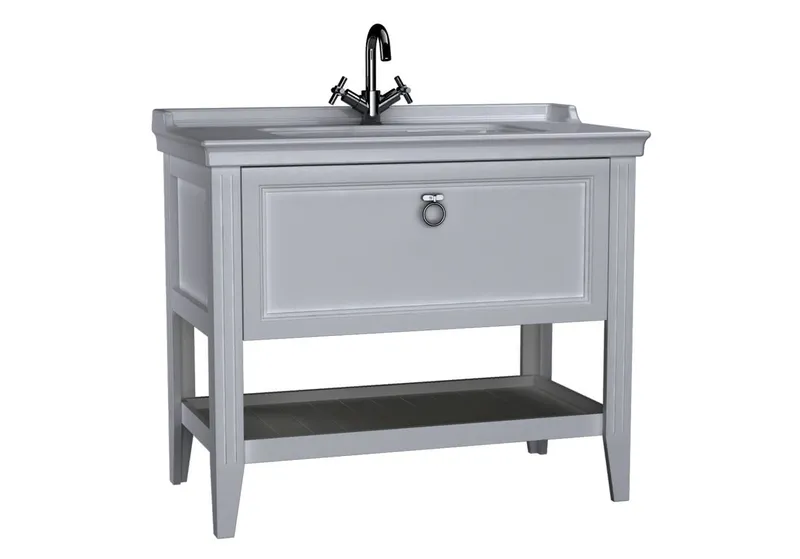 VitrA Set Waschtisch + Unterschrank Valarte 995 mm 1 Vollauszug Weiß Matt