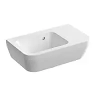 VitrA Handwaschbecken Integra 370 x 220 mm Überlauf Ablage rechts Weiß Hochglanz VC
