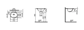 VitrA Unterbauwaschtisch S20 oval 420x325mm Überlaufloch Weiß Hochglanz – Bild 2