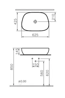 VitrA Aufsatzschale Outline TV 615 x 405 mm CERAFINE Edelweiß VC – Bild 2