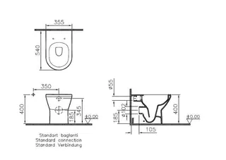 VitrA Tiefspüler-Stand-WC Integra Flush 2.0 Bidetfkt. BTW Abgang waagerecht Weiß HG – Bild 2