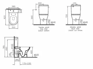 Tiefspül-Stand-WC-Kombination Integra VitrA Flush 2.0 OB Vario-Abgang Weiß – Bild 2