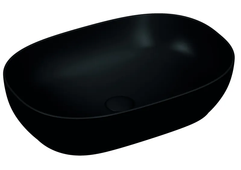 VitrA Aufsatzschale Outline oval 580x400 mm CERAFINE Schwarz Matt VC