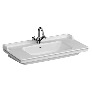 VitrA Möbelwaschtisch Valarte 1000 x 530 mm Hahnloch 4 Überlauflöcher Weiß Hochglanz