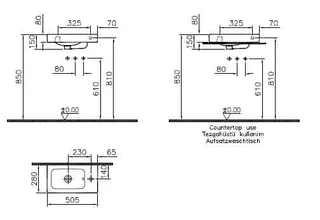 VitrA Handwaschbecken Options 505 x 280 mm Hahnloch rechts Überlauf Weiß Hochglanz – Bild 2